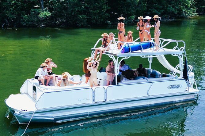 30ft Double Decker Slide Party Pontoon on Percy Priest - 16 max - Quick points to know before booking