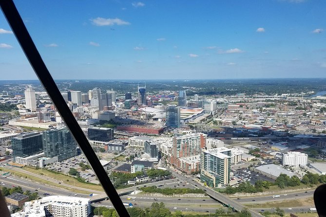 Helicopter Tour of Downtown Nashville - Broadway from rooftop level
