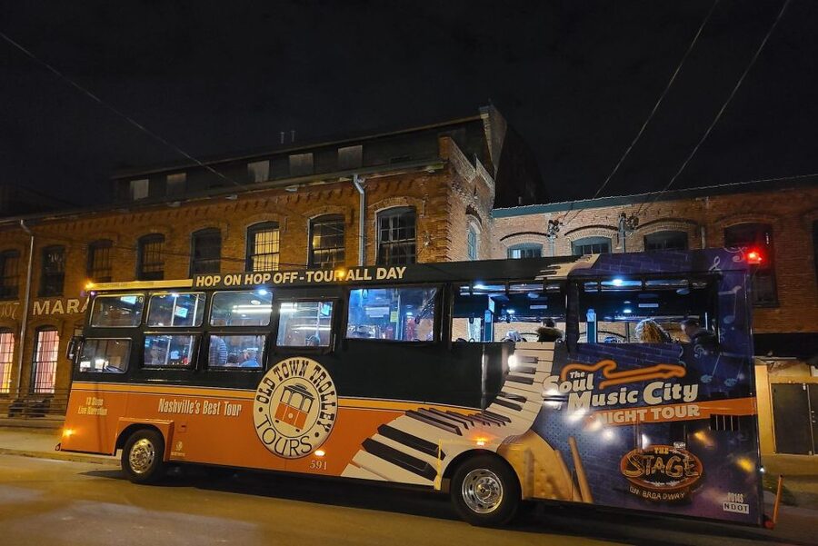 Nashville: Music City Nighttime Trolley Tour - What the stadium-seat trolley feels like