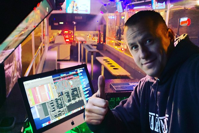 Open Air Party Bus with DJ & Bartender 21+ - Music, screens, and the DJ factor